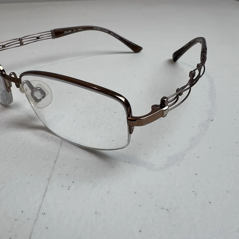 CHARMANT LINEART XL2015‎ Titan Japan Brown Half Rim Eyeglasses Frame 52-17-135